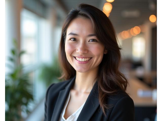 Sari Nieminen, lakimies ja startup-juridiikan sekä sopimusjuridiikan asiantuntija. Nainen, n. 35v, moderni, ystävällinen ilme, taustalla avoin ja valoisa työtila.